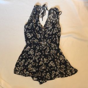 Navy Floral Romper